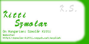 kitti szmolar business card
